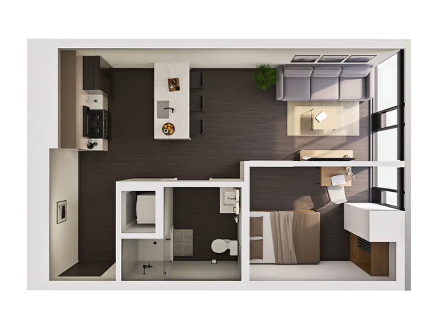 1 Bedroom A Entire floor plan